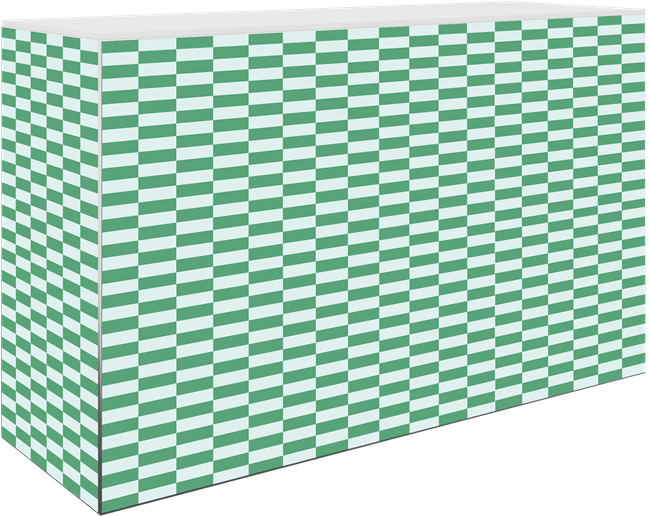 Art Series Service Bar Counter - Retro Green - White Top - 60 x 180 x 110cm H